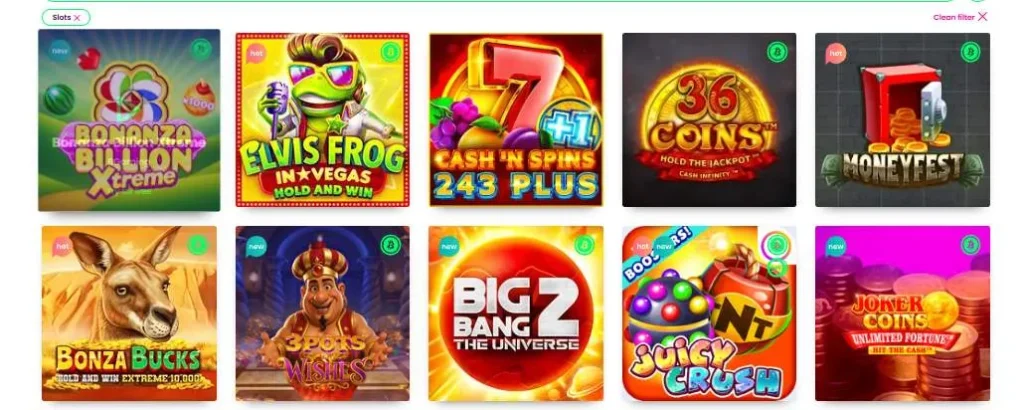 Rocket Casino games.